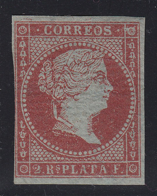 Cuba 1855 2r p Carmine Queen Isabella MNG. Scott 3