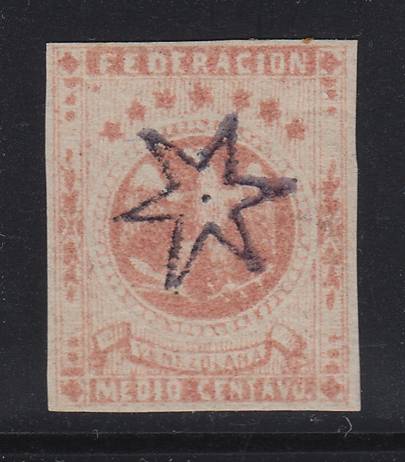 Venezuela 1864 Medio Half Centavo Pale Red Eagle Used. Scott 10