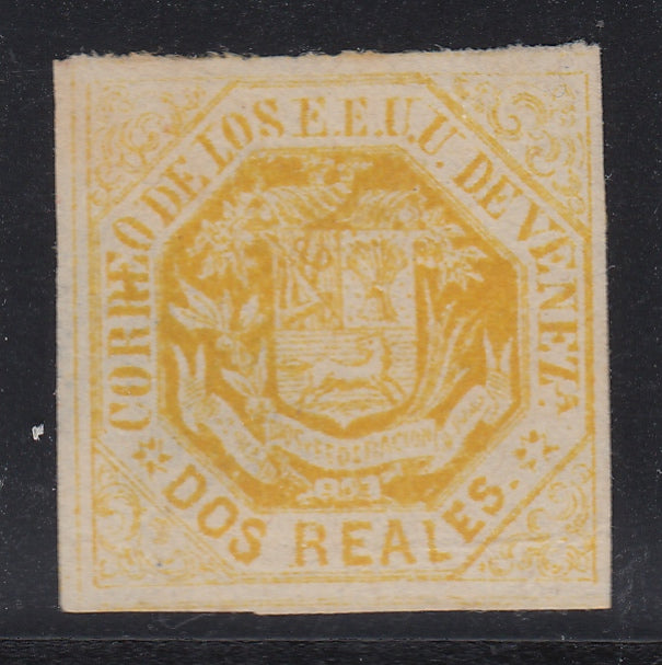 Venezuela 1865-70 2r Yellow MNG. Scott 21