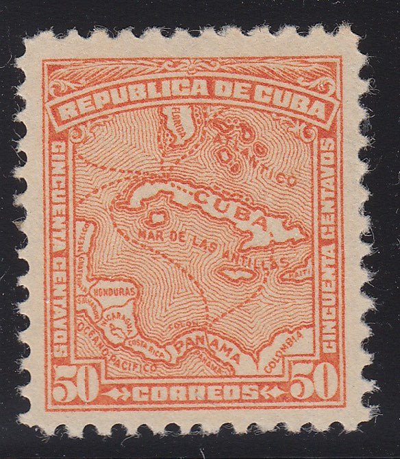 Cuba 1914-15 50c Orange Mapita Issue LM Mint. Scott 261