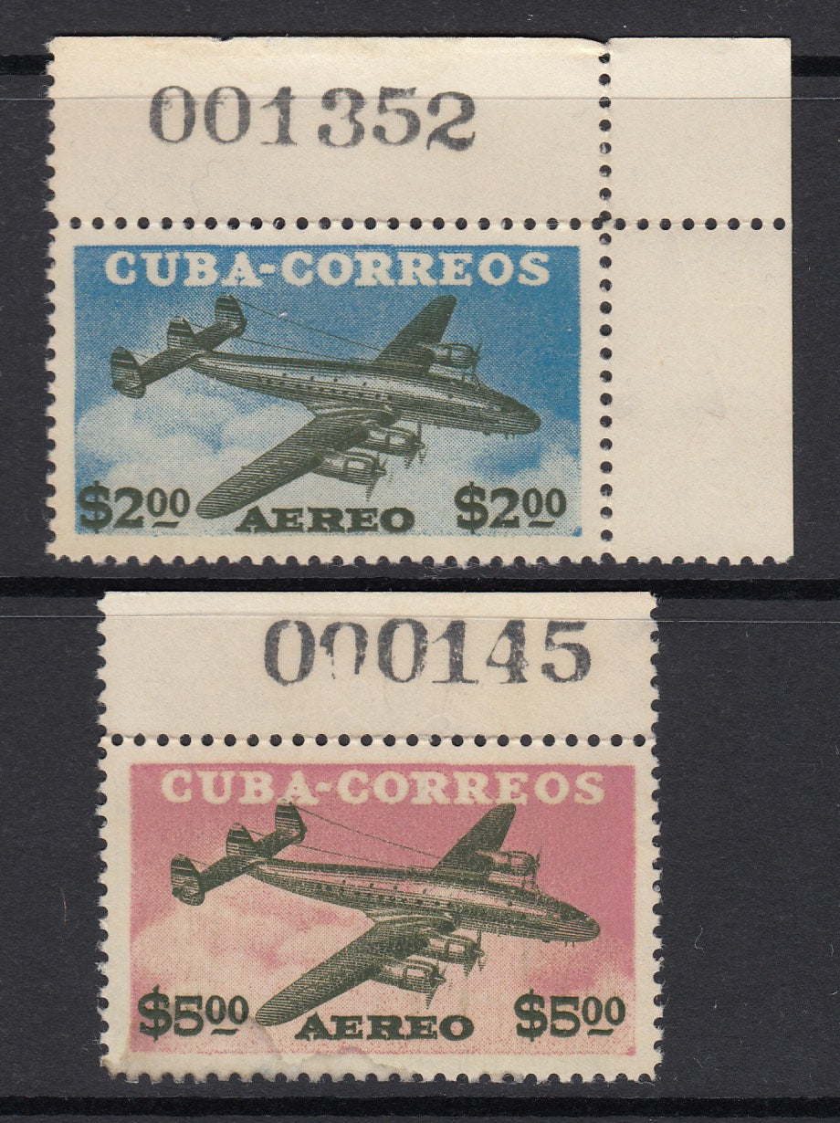 Cuba 1955 Lockheed Constellation Airmail Complete Set MNH. Scott C120-C121
