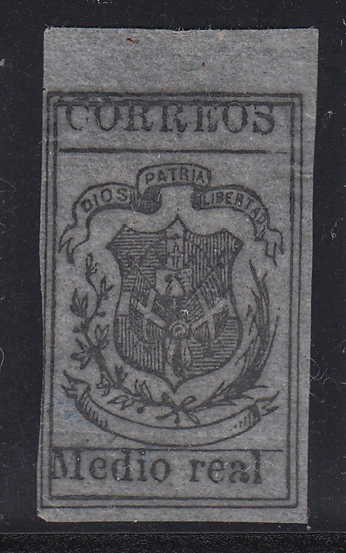 Dominican Republic 1867-71 Medio Real Black on Lavender MNH. Scott 15