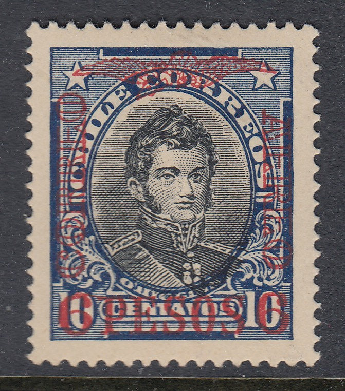 Chile 1928-29 6p on 10c Deep Blue & Black Airmail MNH. Scott C6E