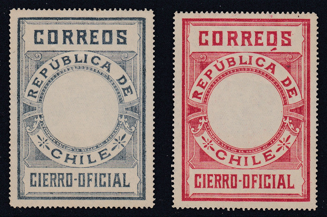 Chile 1900 Centros Blancos Official Seals /Cierro Oficial VLM Mint