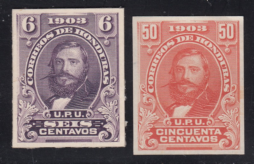 Honduras 1903 Guardiola 6c & 50c Plate Proofs. Scott 114 & 117 var
