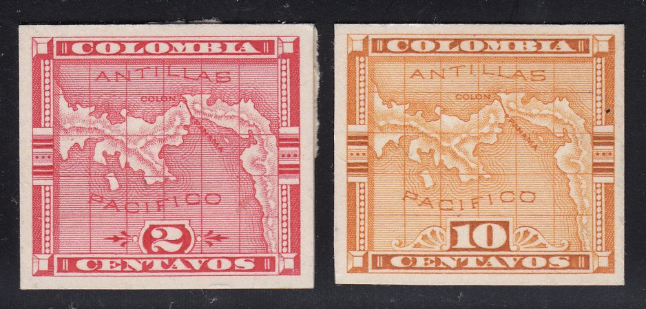 Panama 1892-96 Map Issue Plate Proofs x 2. Scott 16 & 18 var