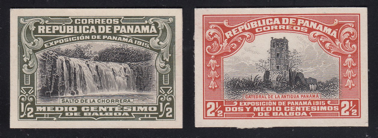 Panama 1915 Panama-Pacific Exposition Plate Proofs x 2. Scott 204 & 208 var