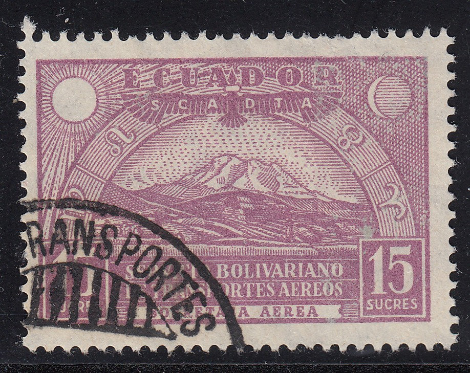 Ecuador 1929 15s Violet SCADTA Airmail Used. Scott C24