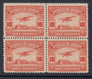 Ecuador 1929 Airmail Complete Set in Blocks MNH. Scott C8-C15