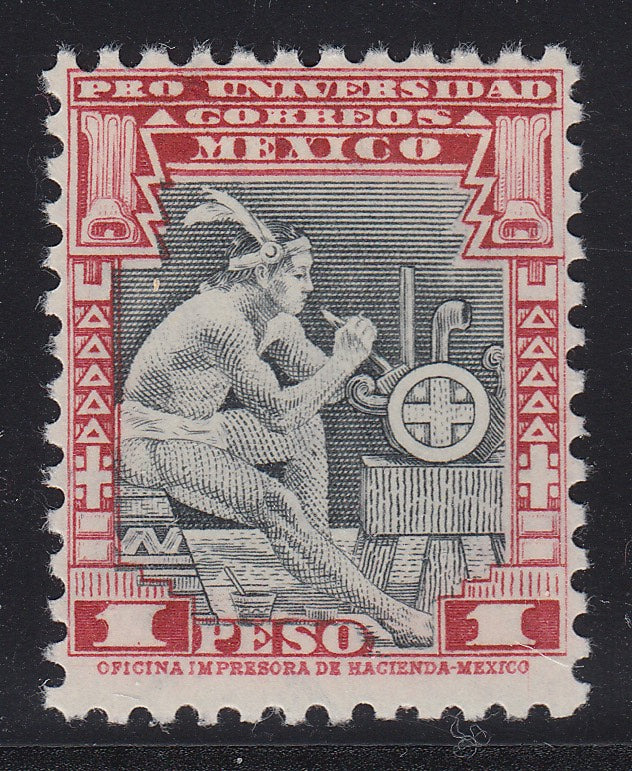 Mexico 1934 1p Brown Lake & Black National University Issue M Mint. Scott 704