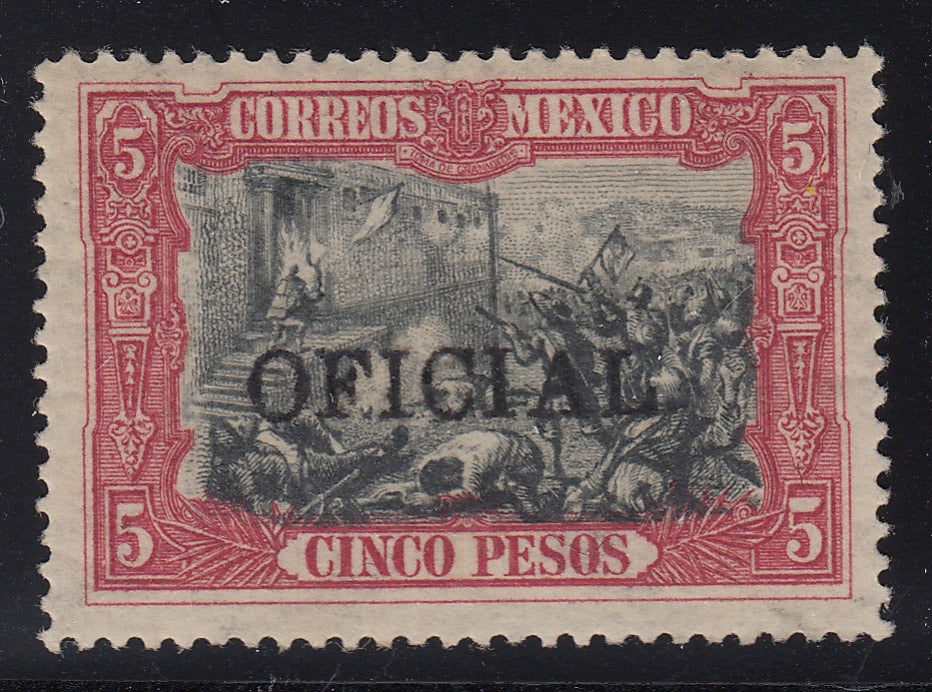 Mexico 1927-28 5p Carmine & Black Official M Mint. Scott O195