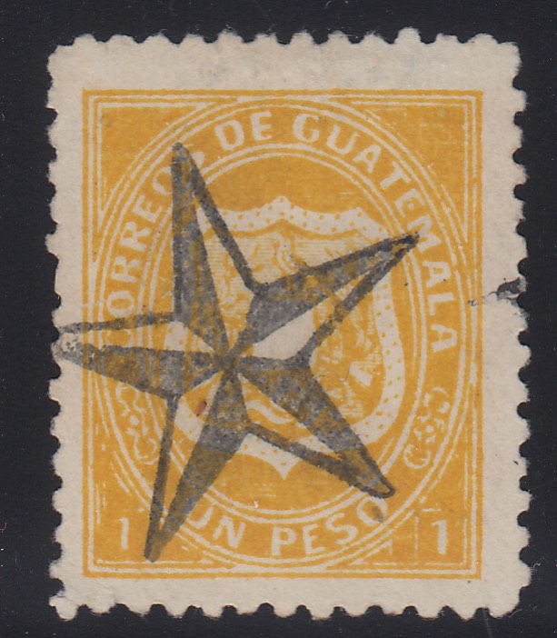 Guatemala 1873 1p Dull Yellow Used. Scott 6