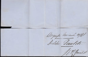 Peru 1858 1d Pale Blue Horizontal Pair, Arequipa to Lima Entire