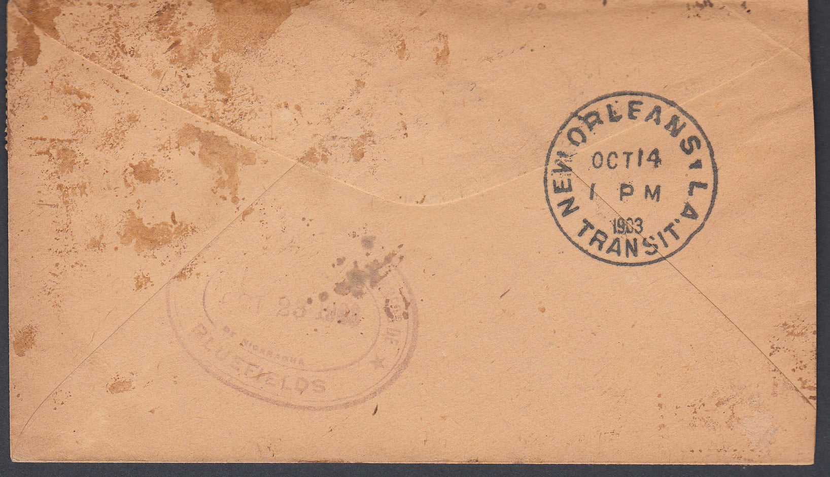 Nicaragua 1903 Postage Due Unpaid Cover from Philadelphia to Bluefields, tied with Scott 151a