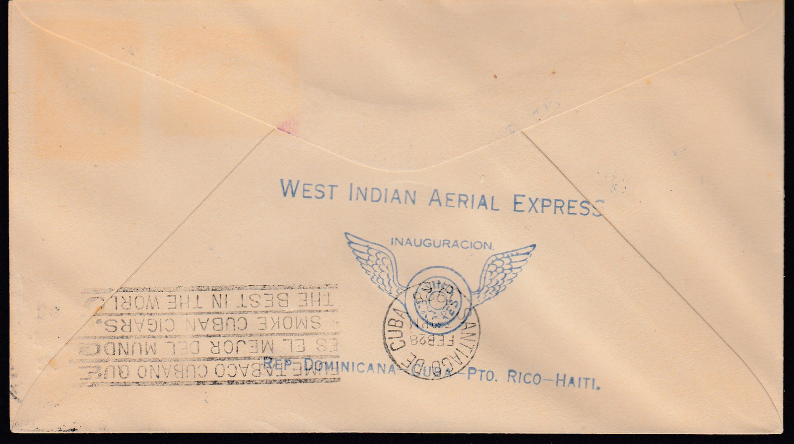 Haiti 1928 First Flight Airmail from Port Au Prince to Cuba