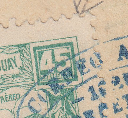 Uruguay 1925 Montevideo-Rincon First Flight Airmail Cover with 'Extended 5' Error