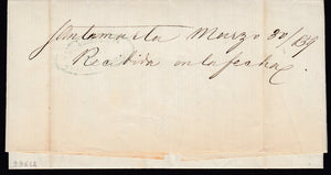 Colombia 1859 Entire from Bogota to New York via Santa Marta with Abello E Hijos Cachet.