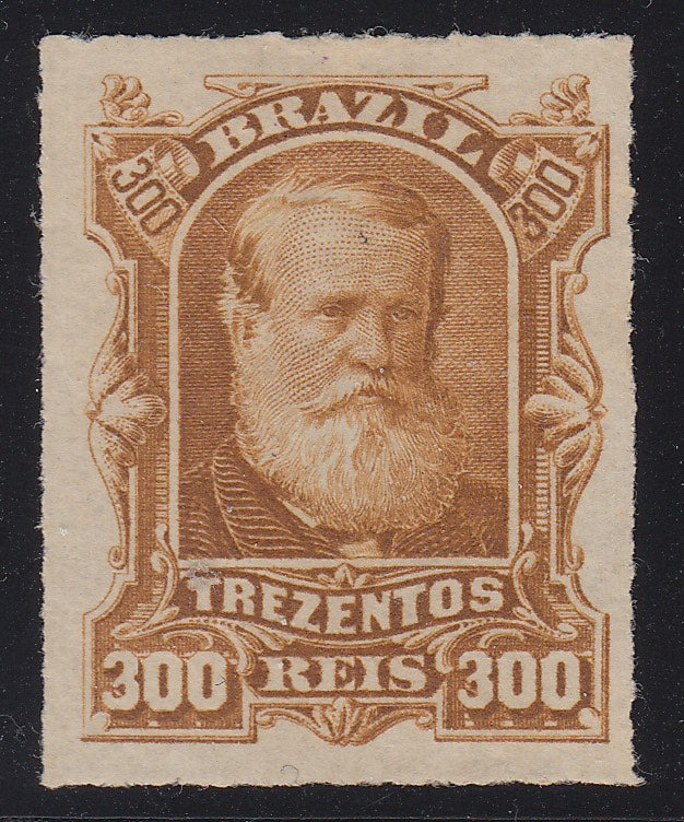 Brazil 1878-79 300r Bistre 'White Beard' Dom Pedro MNG. Scott 75