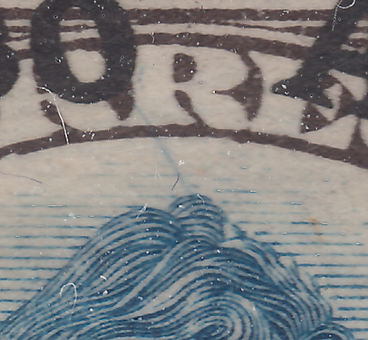 Chile 1927 Black Brown & Blue Testart Airmail 'Blue Line' Variety Used. Scott C1 var