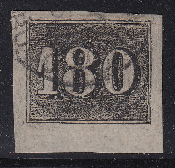 Brazil 1850 180r Black Upright Numeral Used. Scott 26