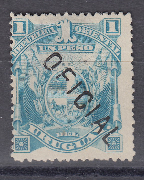 Uruguay 1895 1p Light Blue Unauthorised Official Used. Scott O60