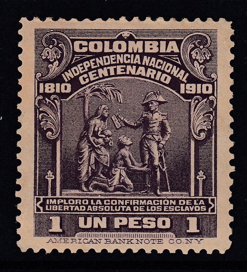 Colombia 1910 1p Dark Violet Centenary M Mint. Scott 337