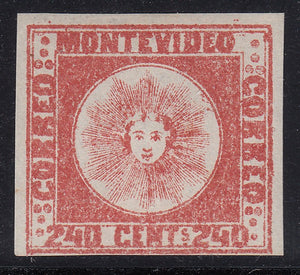 Uruguay 1858 240c Dull Vermilion LM Mint. Scott 6