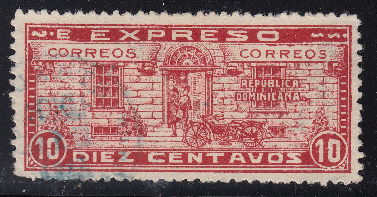 Dominican Republic 1927 10c Special Delivery ‘E Expreso’ Error Used. Scott E3a