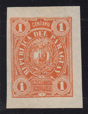 Paraguay 1884 1c Brown Orange Colour Trial Essay Proof LM Mint. Scott 20 var