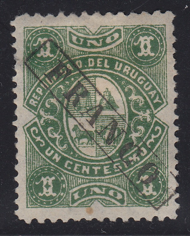 Uruguay 1884 1c Green Official Franco Overprint M Mint. Scott O16