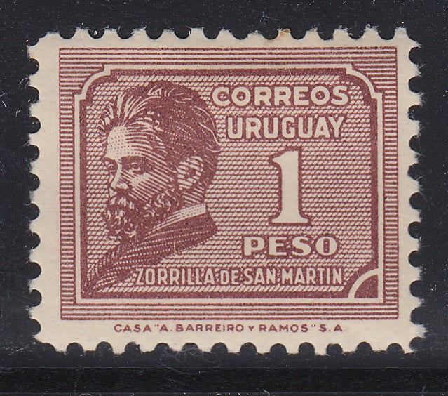 Uruguay 1932 1p Chocolate San Martin LM Mint. Scott 418