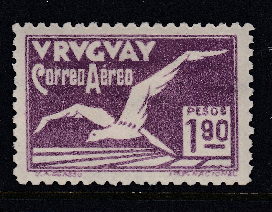 Uruguay 1928 1.90p Violet Albatross Airmail LM Mint. Scott C24