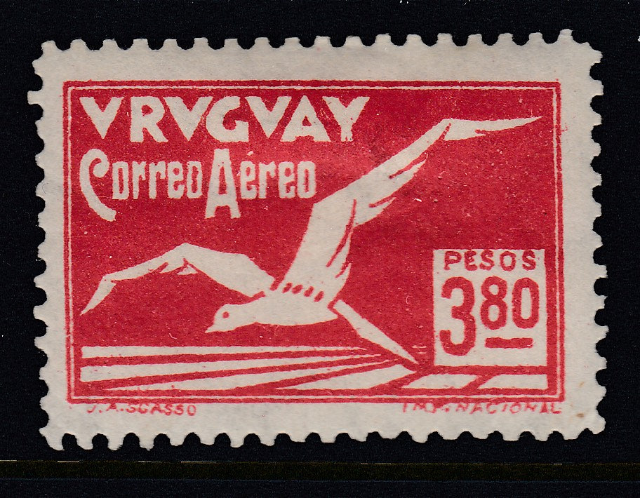 Uruguay 1928 3.80p Red Albatross Airmail M Mint. Scott C25