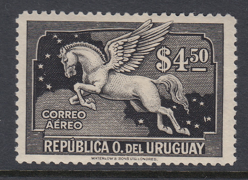 Uruguay 1929-43 4.50p Black Pegasus Airmail LM Mint. Scott C59