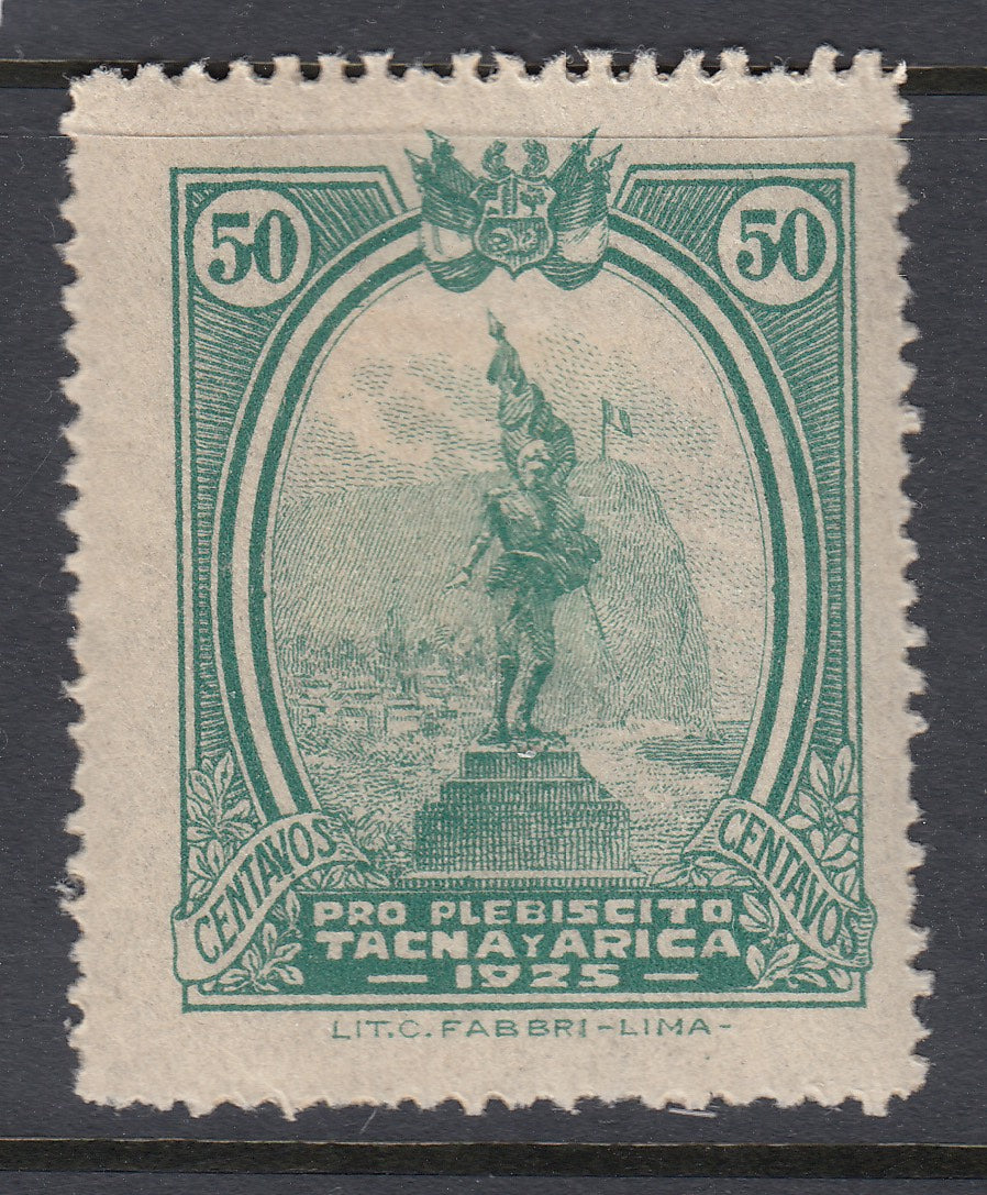 Peru 1925-26 50c Blue Green Tacna & Arica Plebiscite M Mint. Scott RA5