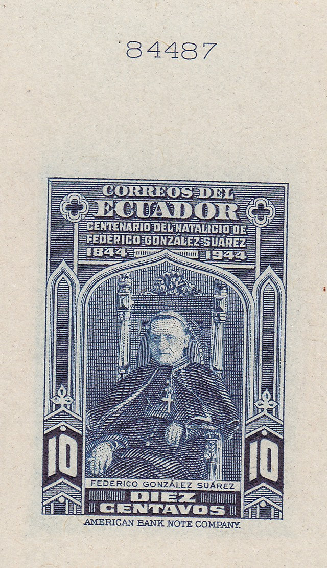 Ecuador 1944 Suarez Centenary Complete Set of Die Proofs. Scott 430-433 var