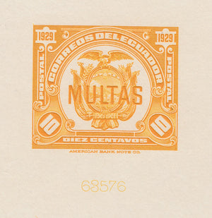 Ecuador 1929 Postage Due Complete Set of Die Proofs. Scott J15-J17 var