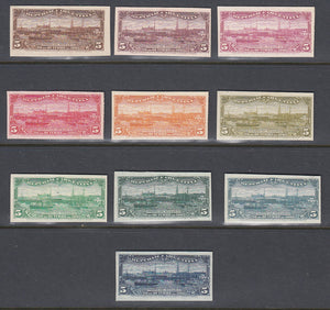 Argentina 1902 Rosario Plate Proof Colour Trials x 10. Scott 143 var