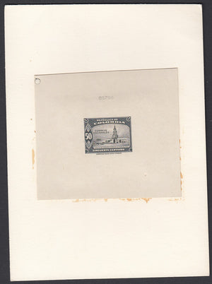 Colombia 1945 50c Olive Black Die Proof. Scott 523 var