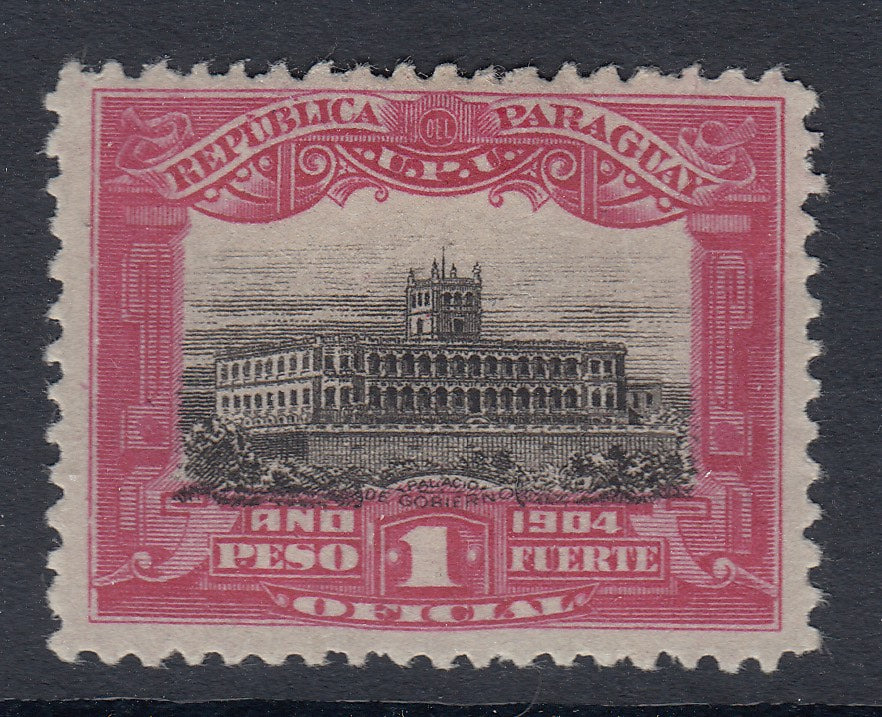 Paraguay 1908 1p Bright Rose & Black Official LM Mint. Scott O82