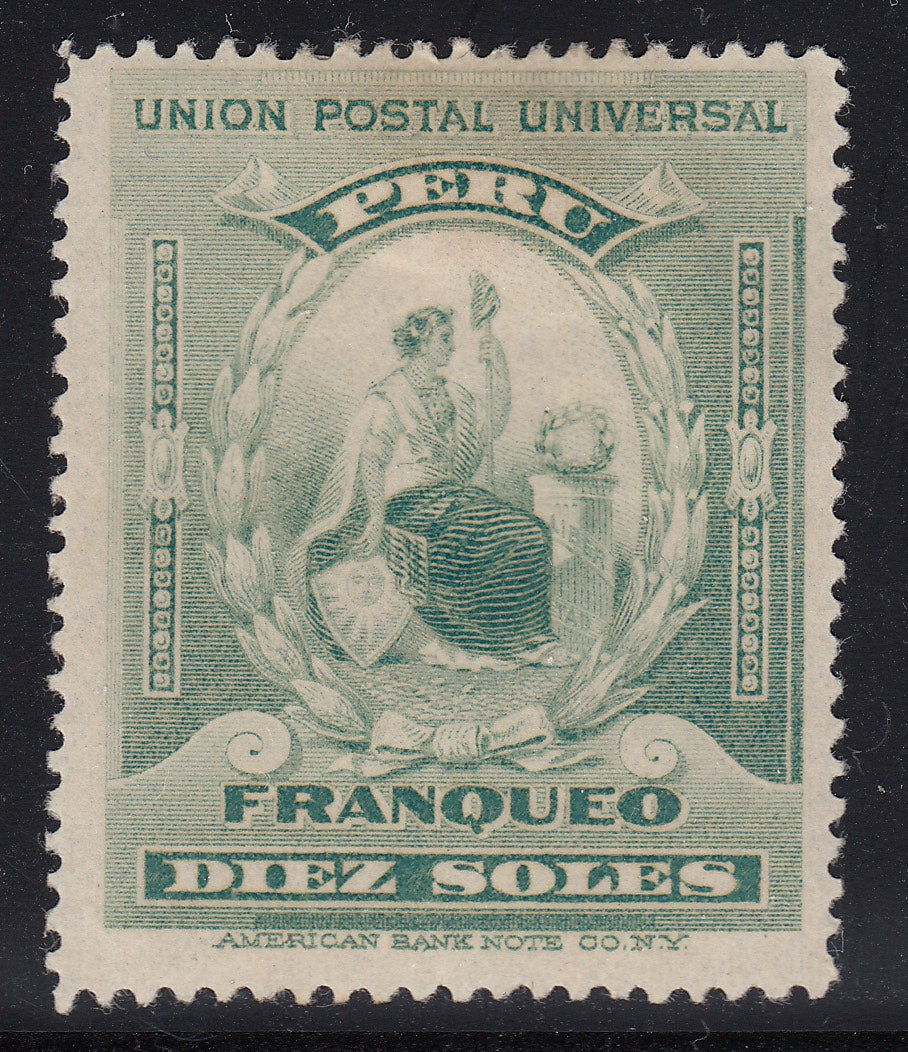 Peru 1899 10s Blue Green M Mint. Scott 159